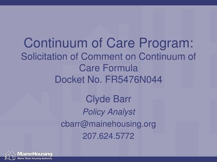 Continuum of Care Program: