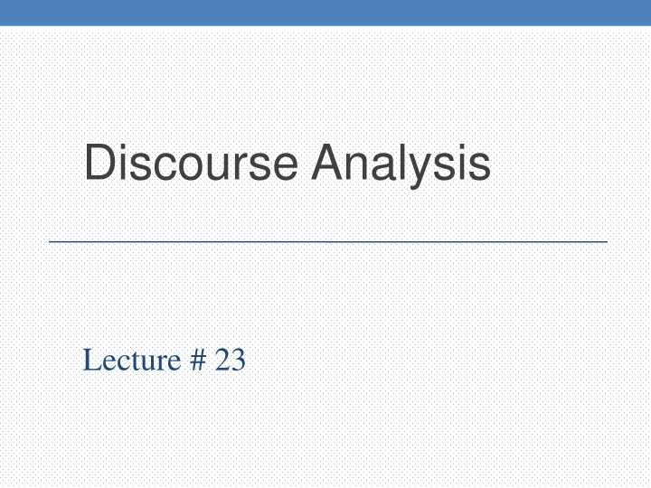 Discourse Analysis