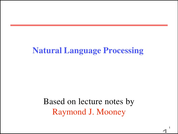Natural Language Processing