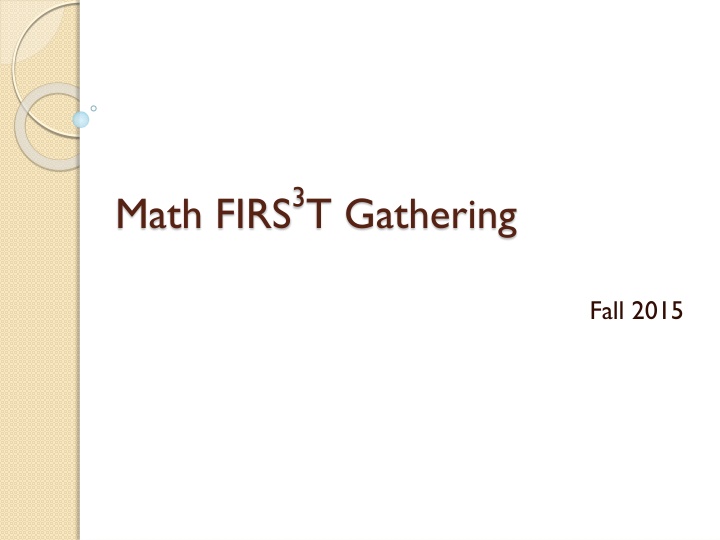 Mathematical Discovery in Fall 2015