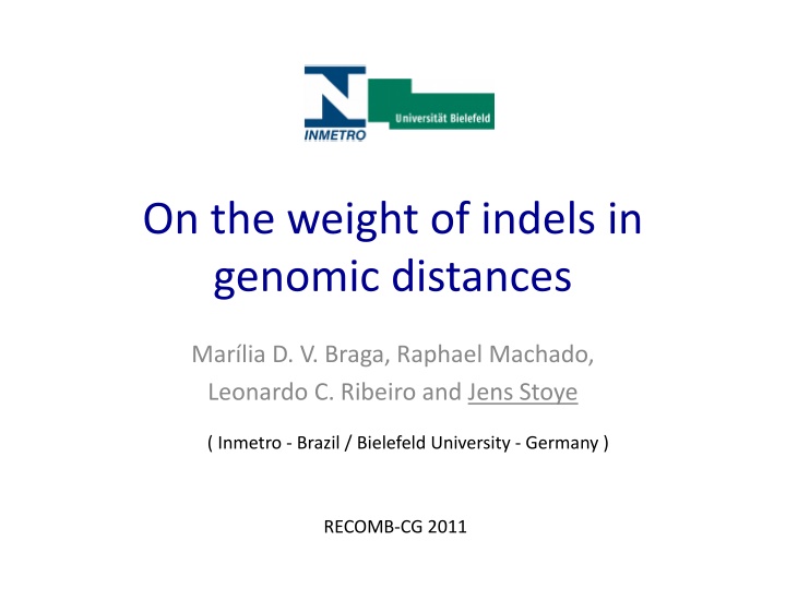 On the weight of indels in genomic distances