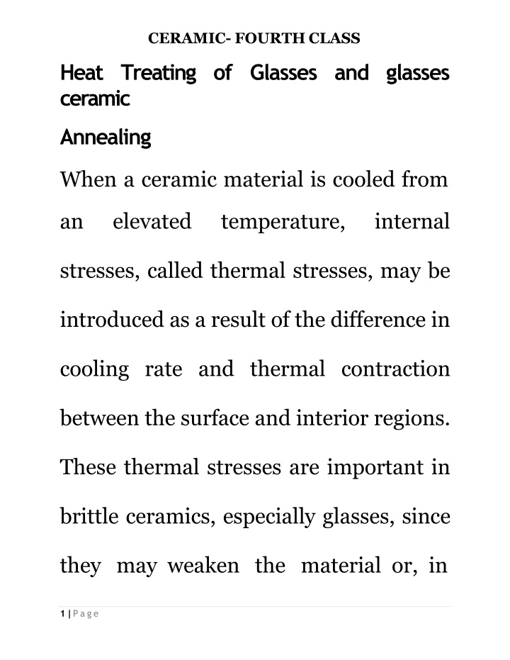 Ceramic Heat Treatment and Glass Strengthening Techniques