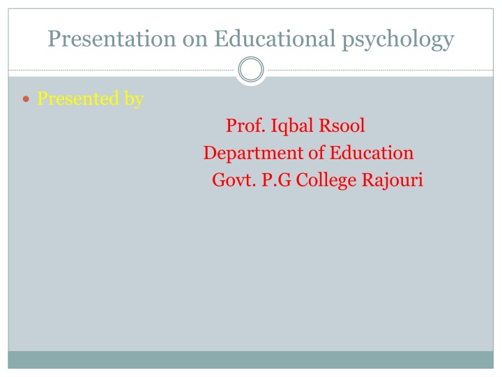 Presentation on Educational psychology