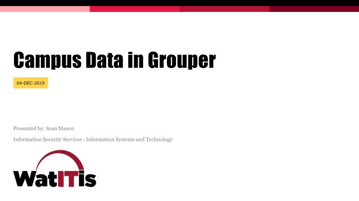 Introduction to Campus Data Management