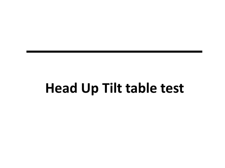 Syncope and Tilt Table Test