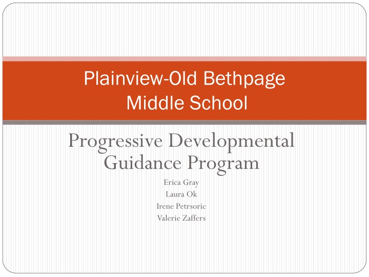 Plainview-Old Bethpage Middle School Progressive Developmental Guidance Program