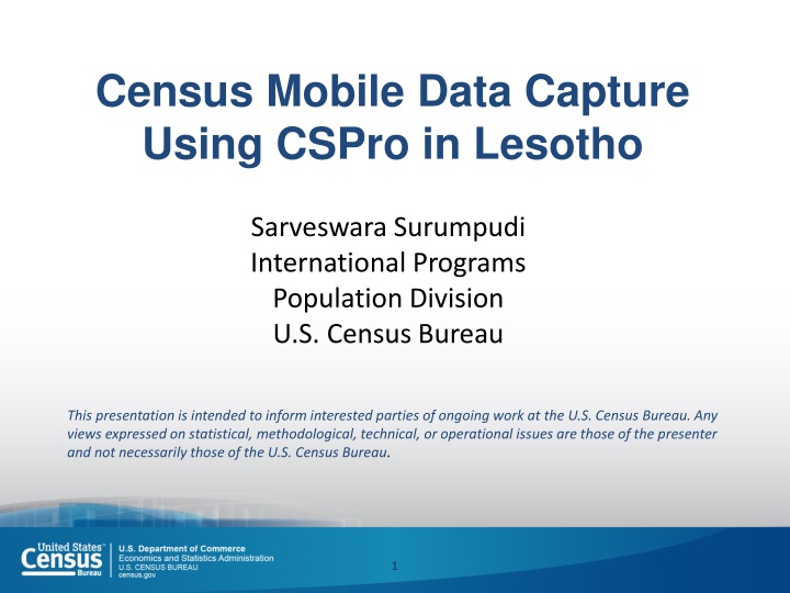 Census Mobile Data Capture Using CSPro in Lesotho