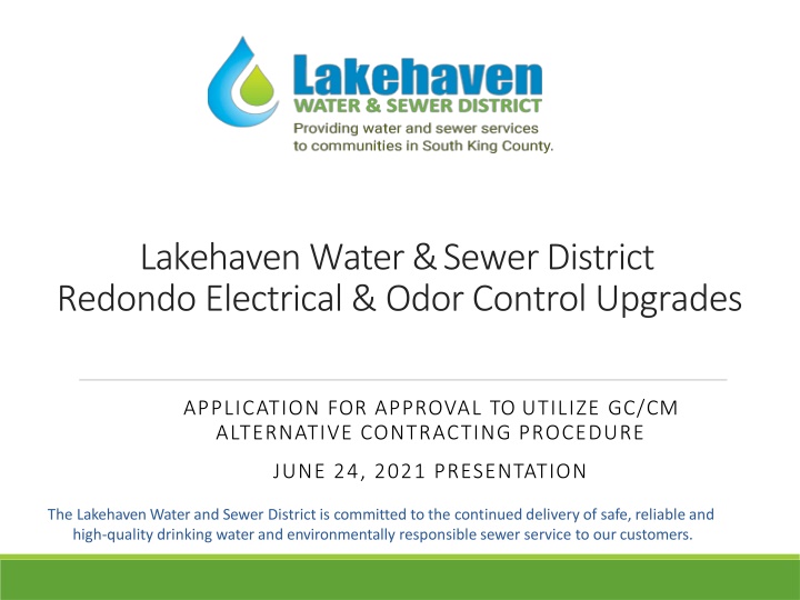 Lakehaven Water & Sewer District Redondo Electrical Upgrades