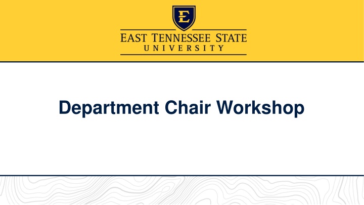 Department Chair Workshop