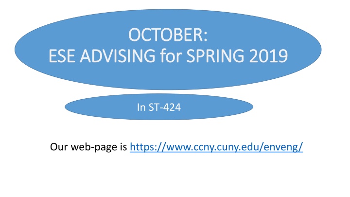 ESE Advising for Spring 2019 at CCNY