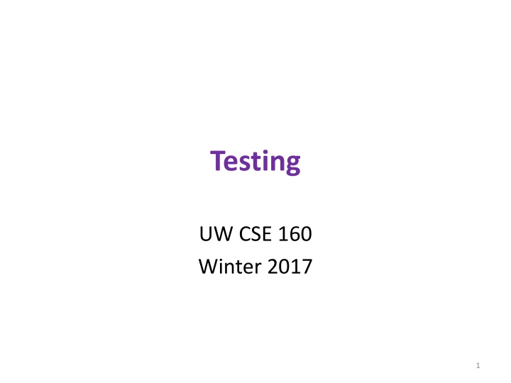 Testing