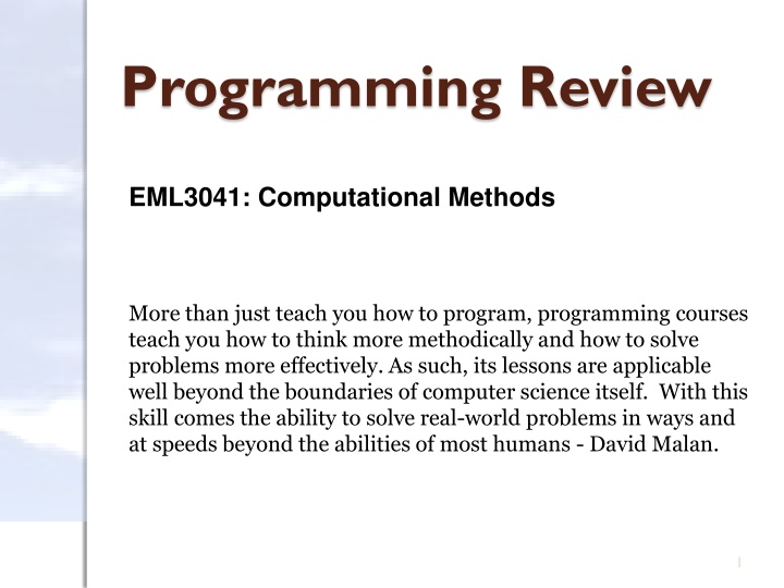 Programming Review