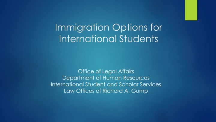 Immigration Options for  International Students