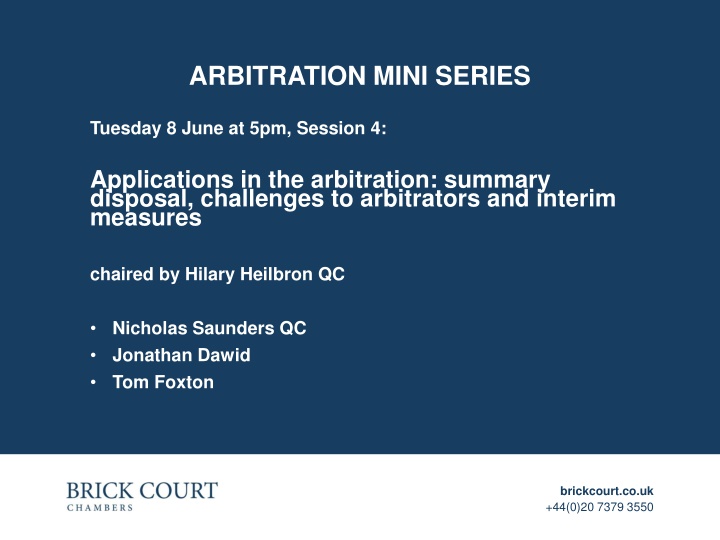 ARBITRATION MINI SERIES
