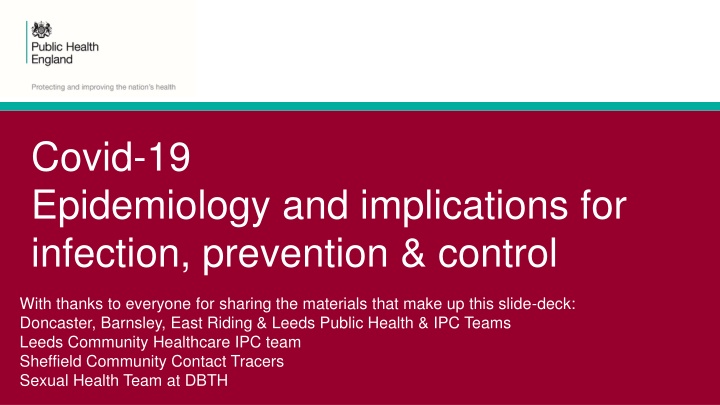 Covid-19 Epidemiology and Implications for Infection