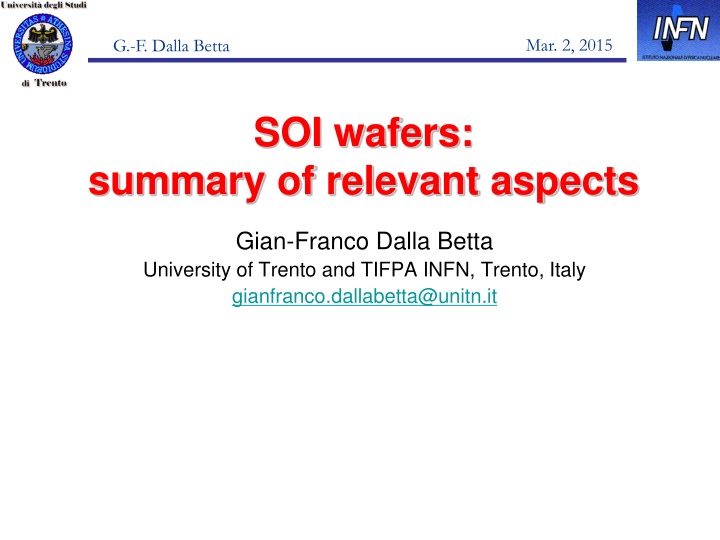 SOI wafers:  summary of relevant aspects