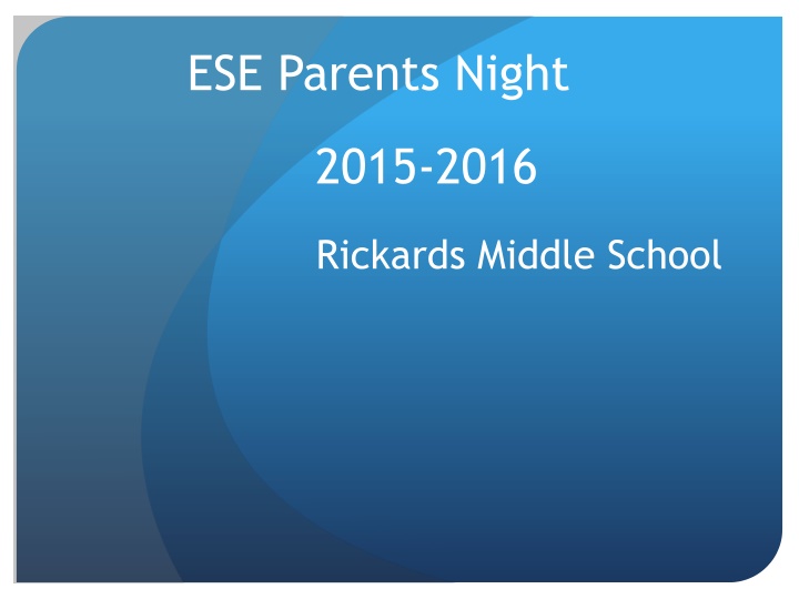 ESE Parents Night