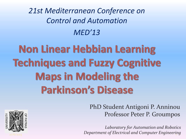 Fuzzy Cognitive Maps in Parkinson's Disease Diagnosis
