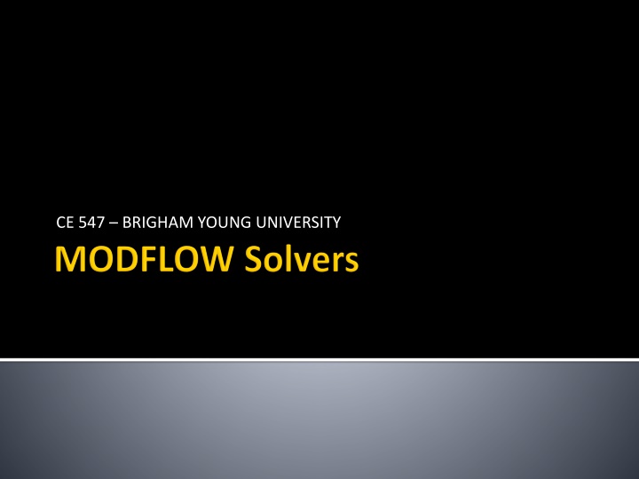 Numerical Simulation and Solver Algorithms