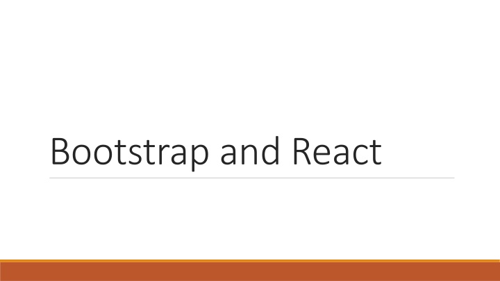Bootstrap and React