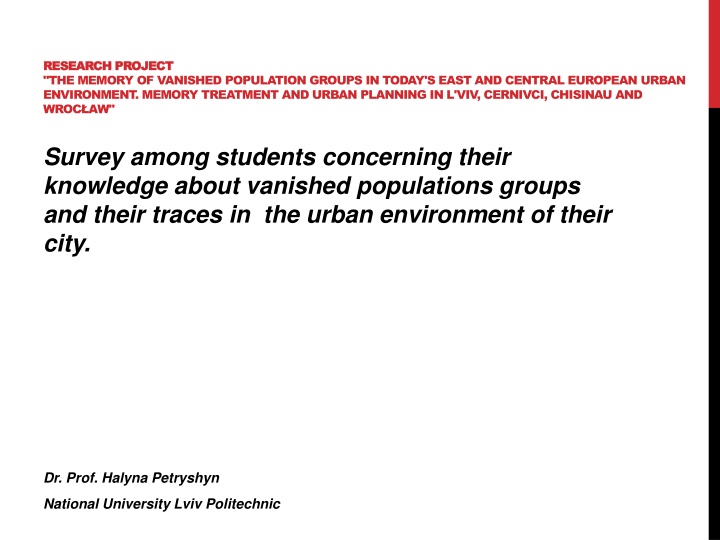 Survey among students concerning their
