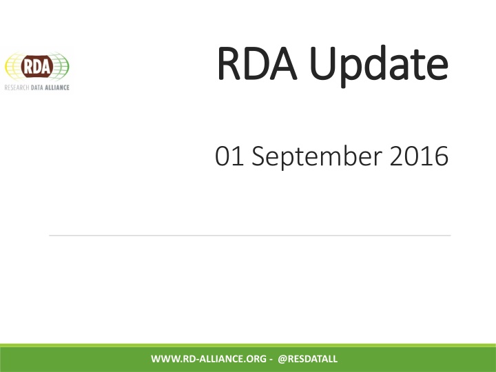 RDA Update