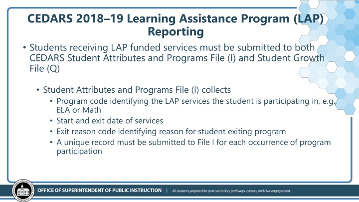 CEDARS 201819 Learning Assistance Program Reporting