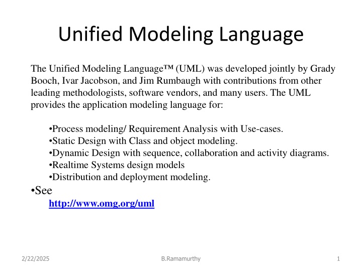 Unified Modeling Language - Application Modeling for Software Development