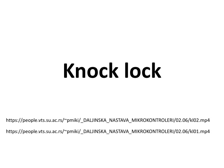 Creating a Knock Lock System with Arduino