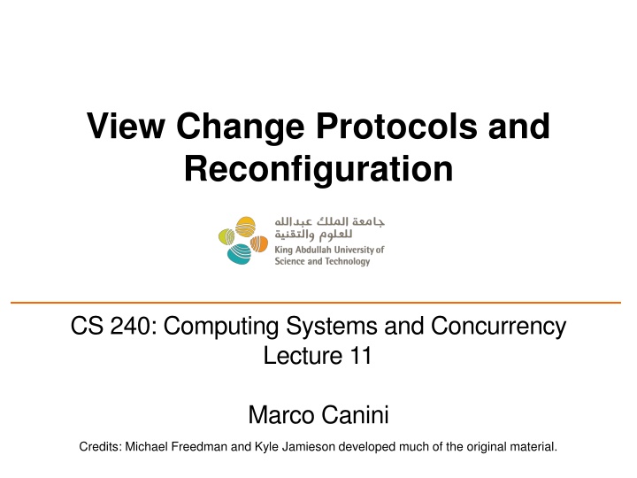 View Change Protocols and Reconfiguration in Computing Systems