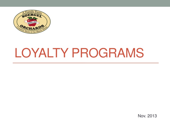 LOYALTY PROGRAMS