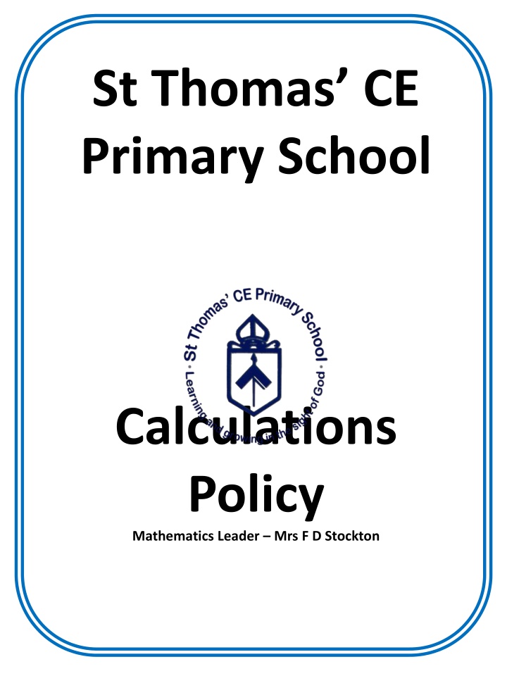 St. Thomas CE Primary School Calculations Policy