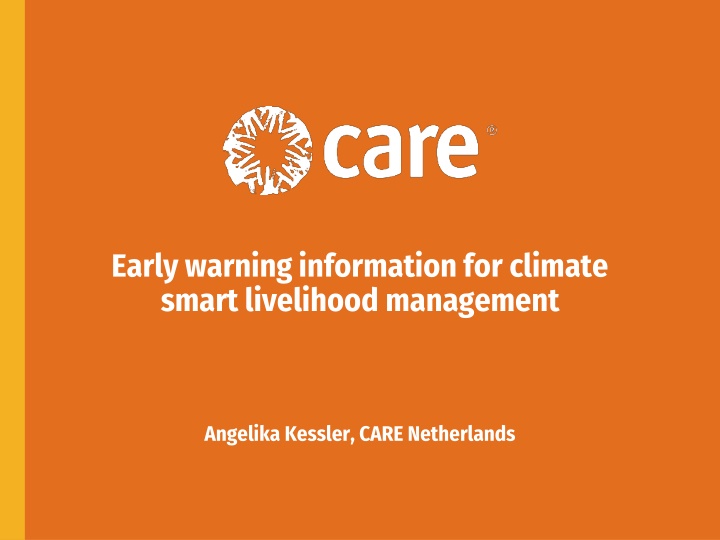 Early warning information for climate  smart livelihood management