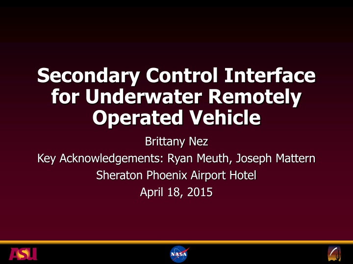 Underwater Remotely Operated Vehicle Control Interface