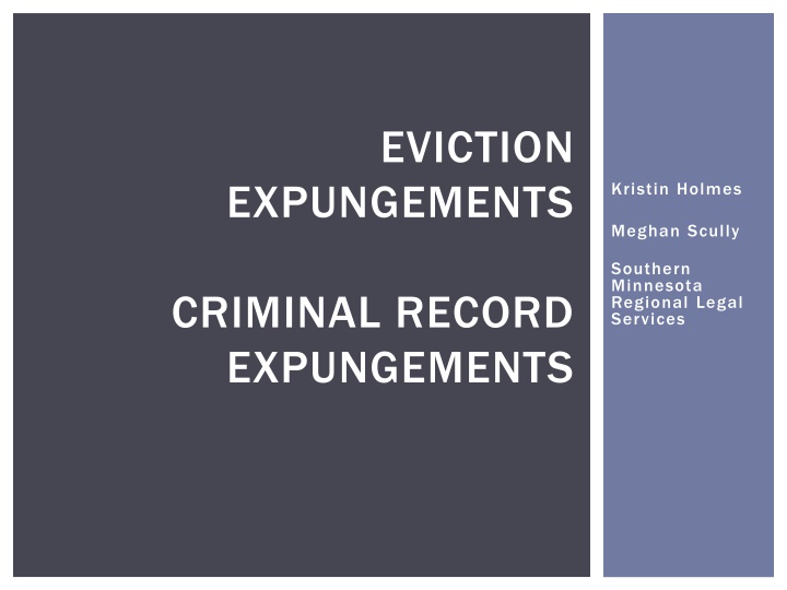 EVICTION EXPUNGEMENTS