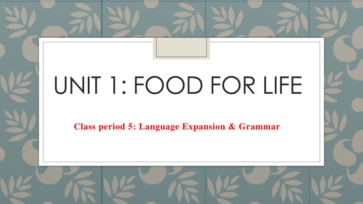 Language Expansion & Grammar Activities