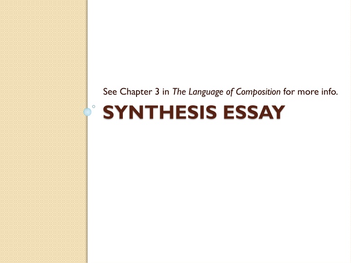 SYNTHESIS ESSAY