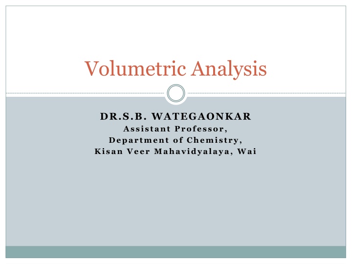 Volumetric Analysis
