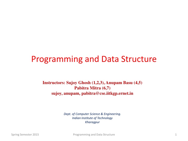 Programming and Data Structure