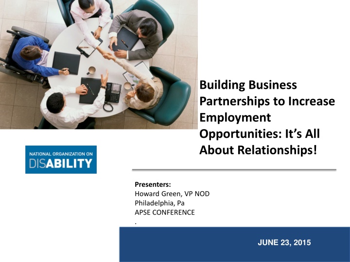Building Business Partnerships: Increasing Employment Opportunities Through Relationships
