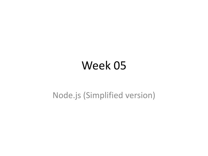 Node.js Overview and Architecture