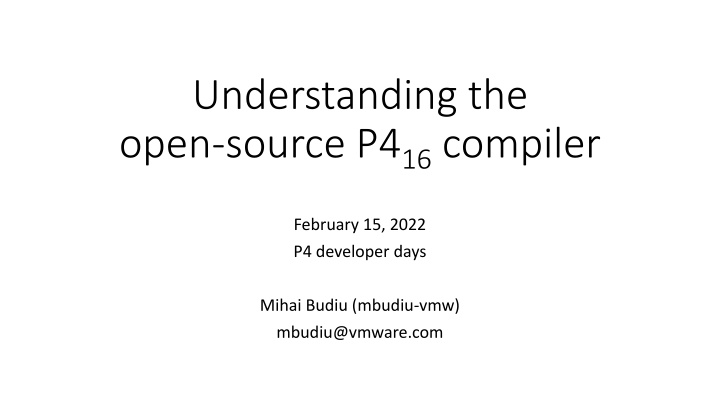 Understanding the open-source P4 Compiler