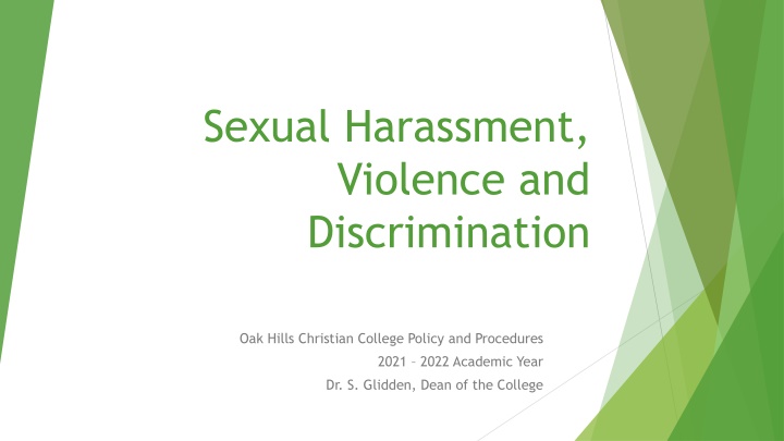 OHCC Policy and Procedures on Sexual Harassment, Violence, and Discrimination