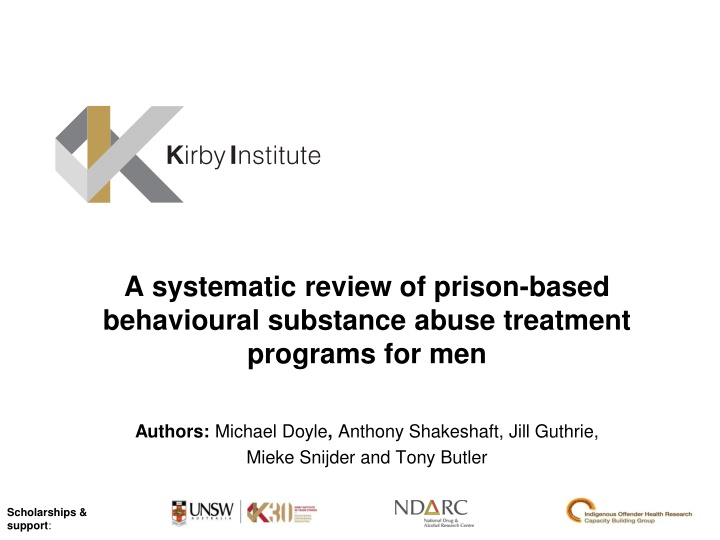 A systematic Review of prison-based behavioural Substance Abuse Treatment Programs for men