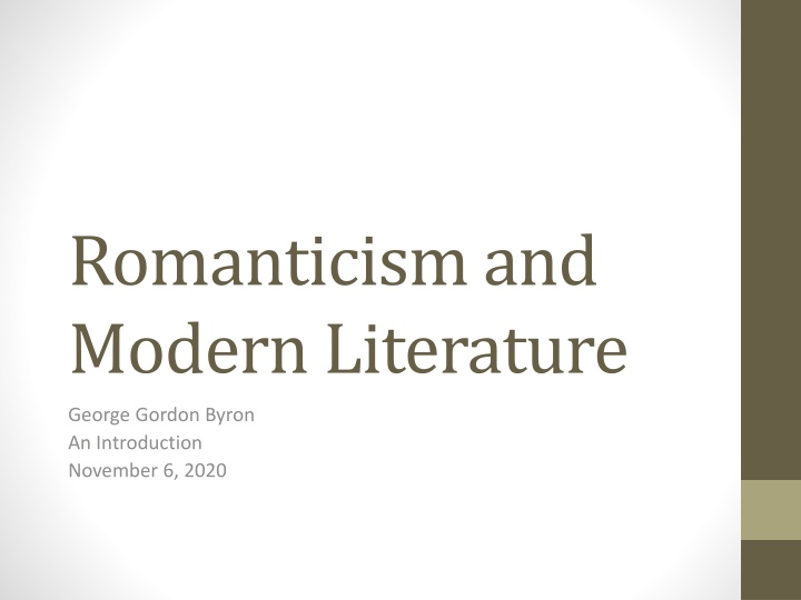 Romanticism and Modern Literature