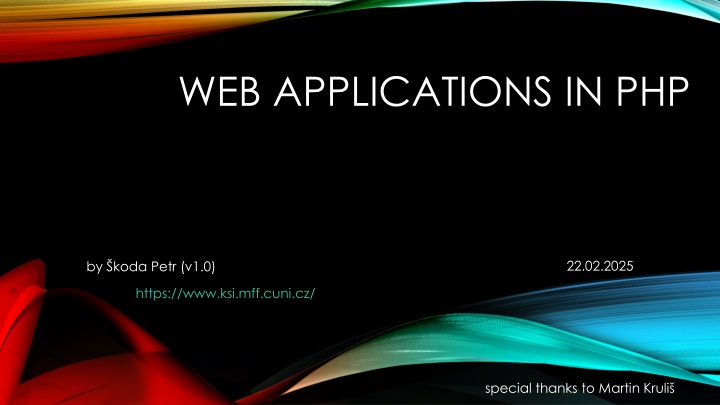 WEB APPLICATIONS IN PHP