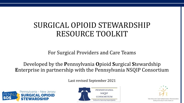 Surgical Opioid Stewardship Toolkit for Care Teams