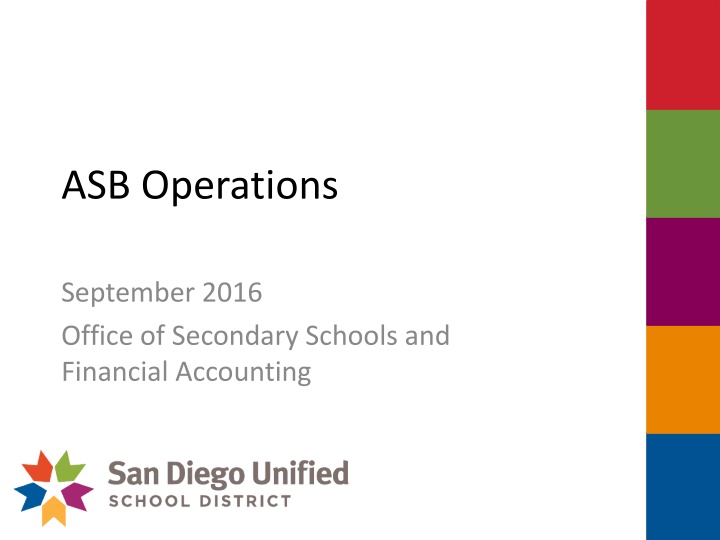 ASB Operations September 2016 Overview