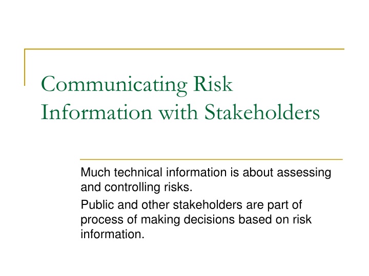 Communicating Risk
