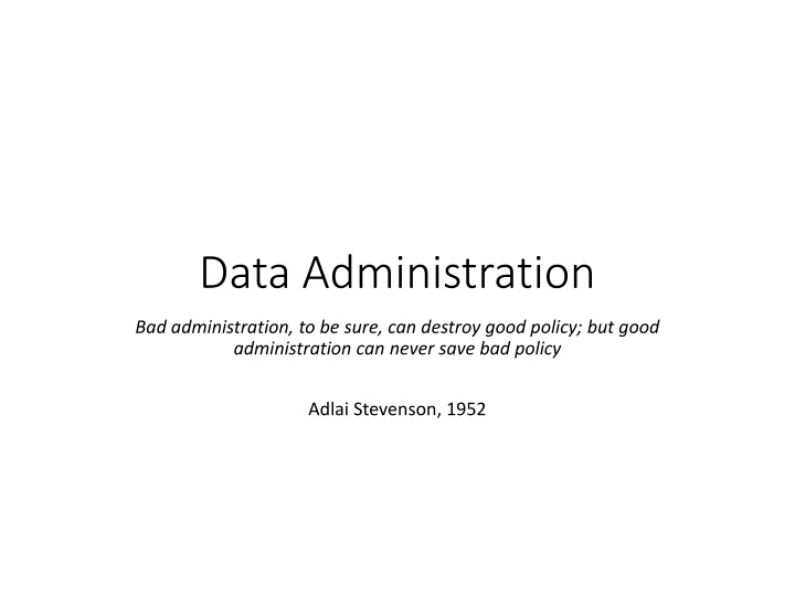 Data Administration